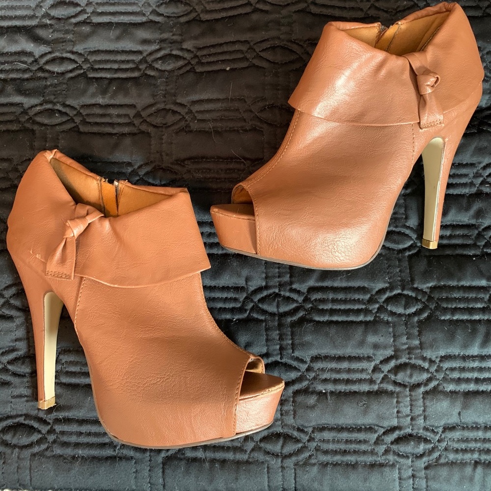 Heeled PeepToe Bootie